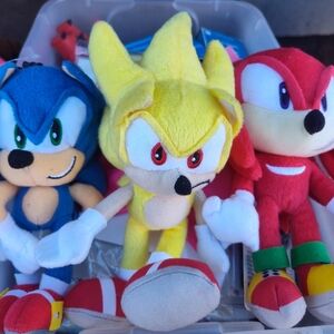 Sonic the Hedgehog Plush Toy Set - Blue, Yellow, Red